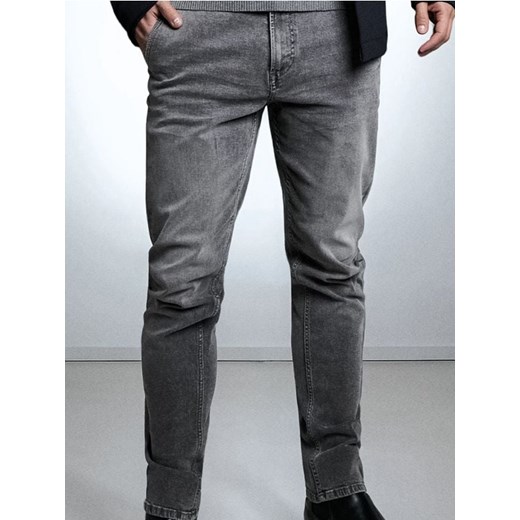 Sinsay - Spodnie jeansowe chino slim fit - szary ze sklepu Sinsay w kategorii Jeansy męskie - zdjęcie 186447255