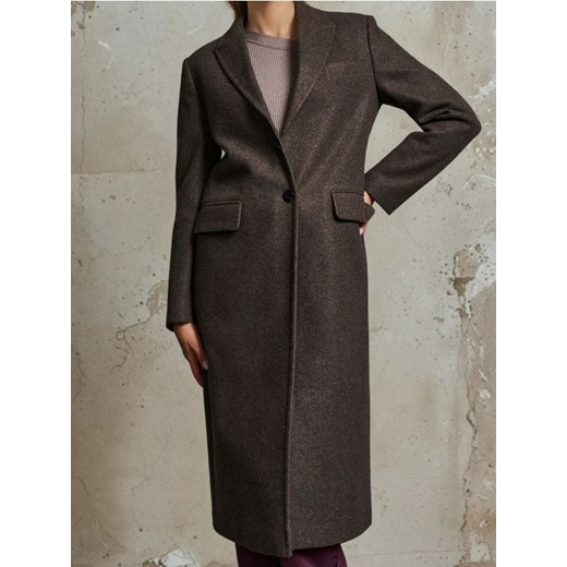 Sinsay - Długi płaszcz - brązowy ze sklepu Sinsay w kategorii Płaszcze damskie - zdjęcie 186447315