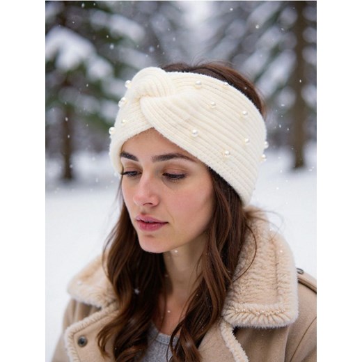 Sinsay - Prążkowana opaska na głowę - kremowy Sinsay One Size Sinsay