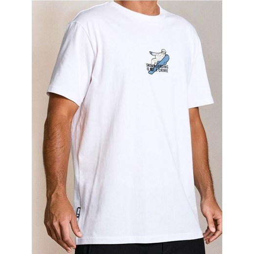 Sinsay - Bawełniana koszulka z nadrukiem - biały ze sklepu Sinsay w kategorii T-shirty męskie - zdjęcie 186447397