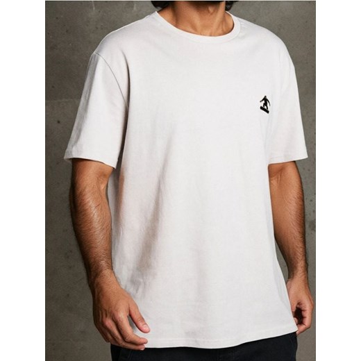 Sinsay - Bawełniana koszulka z nadrukiem - kremowy ze sklepu Sinsay w kategorii T-shirty męskie - zdjęcie 186447398