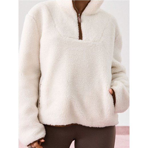 Sinsay - Bluza sherpa - kremowy ze sklepu Sinsay w kategorii Bluzy damskie - zdjęcie 186447409