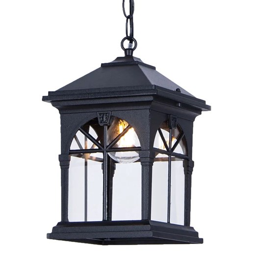 Czarna lampa zewnętrzna wisząca retro - S518-Boriko ze sklepu Edinos.pl w kategorii Oświetlenie ogrodowe - zdjęcie 186447587