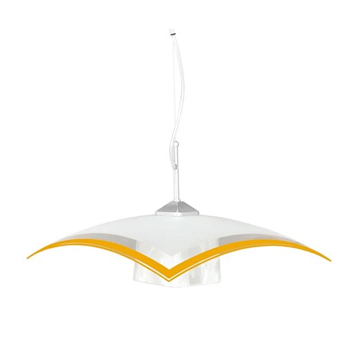 Biało-pomarańczowa lampa wisząca do jadalni - S564-Grotto ze sklepu Edinos.pl w kategorii Lampy wiszące - zdjęcie 186447649