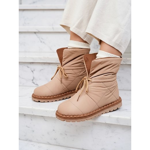 Royalfashion Wsuwane śniegowce damskie w kolorze brązowym Nevonsis ze sklepu royalfashion.pl w kategorii Śniegowce damskie - zdjęcie 186447979