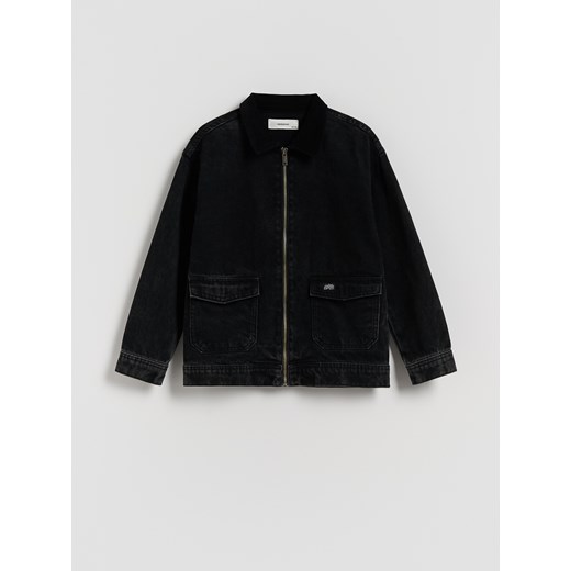 Reserved - Denimowa koszula z kieszeniami - czarny ze sklepu Reserved w kategorii Koszule chłopięce - zdjęcie 186448136