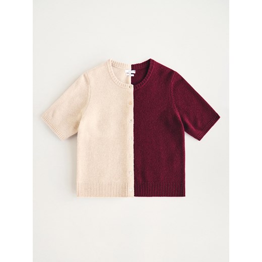 Reserved - Wełniany kardigan - beżowy ze sklepu Reserved w kategorii Swetry damskie - zdjęcie 186448155