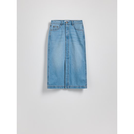 Reserved - Jeansowa spódnica midi - niebieski ze sklepu Reserved w kategorii Spódnice - zdjęcie 186448535