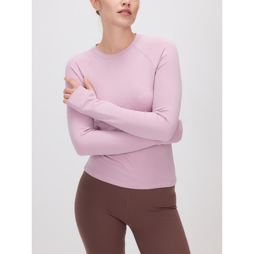 Reserved - Sportowy longsleeve z modalem - brudny róż ze sklepu Reserved w kategorii Bluzki damskie - zdjęcie 186448578