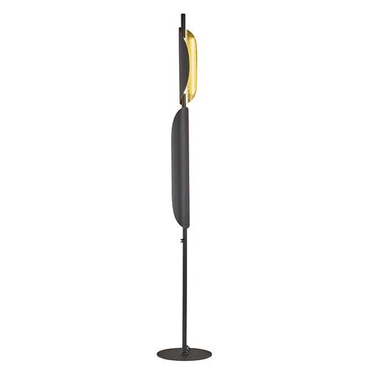 FISCHER &amp; HONSEL Lampa stojąca LED &quot;Skal&quot; w kolorze złoto-czarnym - wys. 155 x Ø 25 cm ze sklepu Limango Polska w kategorii Oświetlenie - zdjęcie 186449218