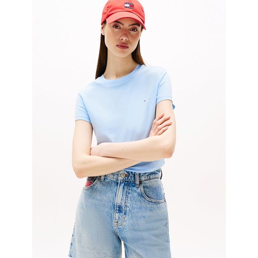 TOMMY JEANS Koszulka w kolorze błękitnym ze sklepu Limango Polska w kategorii Bluzki damskie - zdjęcie 186450317