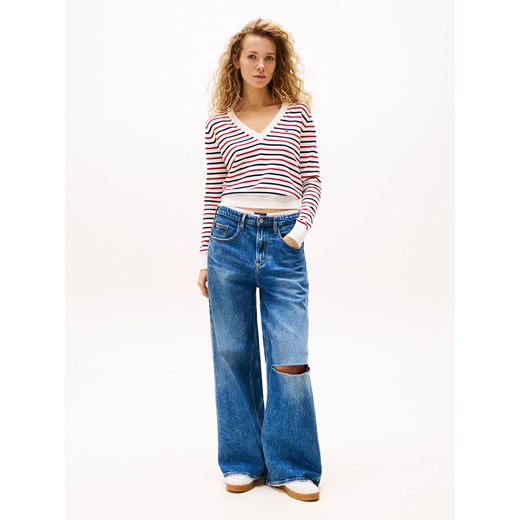 TOMMY JEANS Sweter w kolorze czerwono-biało-granatowym ze sklepu Limango Polska w kategorii Swetry damskie - zdjęcie 186450368