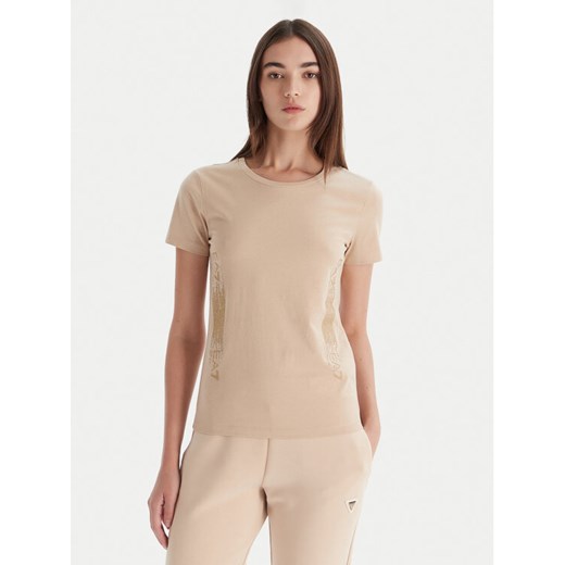 EA7 Emporio Armani T-Shirt 7W000521 AF12503 U1046 Beżowy Regular Fit ze sklepu MODIVO w kategorii Bluzki damskie - zdjęcie 186450557