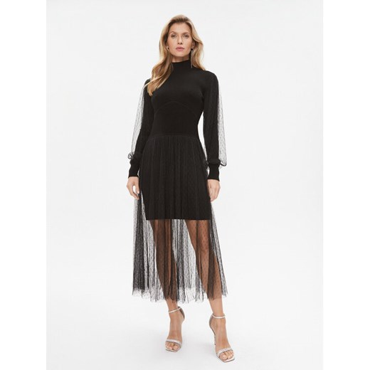 TWINSET Sukienka dzianinowa 232TT3413 Czarny Regular Fit ze sklepu MODIVO w kategorii Sukienki - zdjęcie 186450637