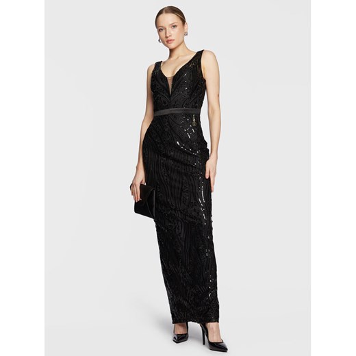 Fracomina Sukienka wieczorowa FQ23SD3002W62401 Czarny Slim Fit Fracomina XS MODIVO