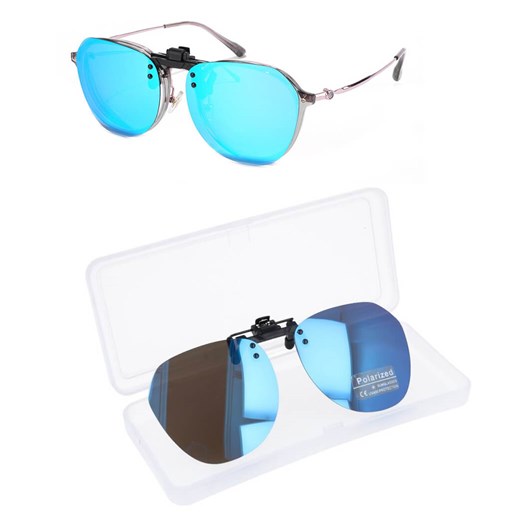 Nakładki przeciwsłoneczne polaryzacyjne lustrzane na okulary korekcyjne NA-206 ze sklepu Stylion w kategorii Okulary przeciwsłoneczne męskie - zdjęcie 186452297