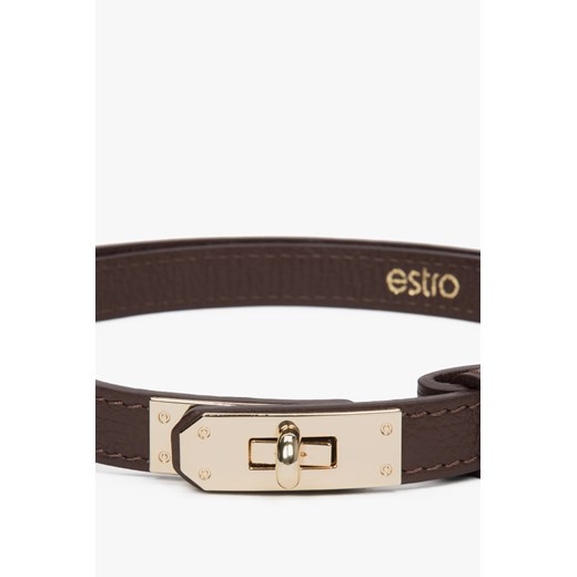 Estro: Elegancki damski brązowy pasek z włoskiej naturalnej skóry Premium Estro One size Estro