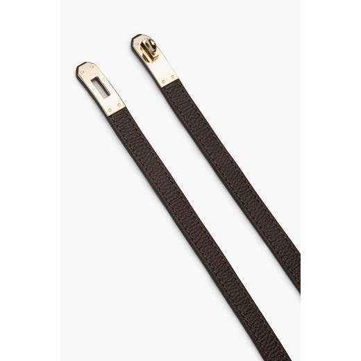 Estro: Elegancki damski brązowy pasek z włoskiej naturalnej skóry Premium Estro One size Estro