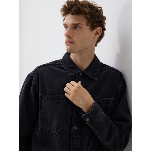 Reserved - Jeansowa koszula comfort fit - czarny ze sklepu Reserved w kategorii Koszule męskie - zdjęcie 186453236