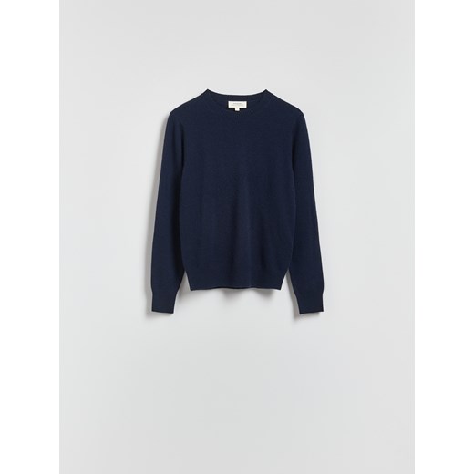 Reserved - Wełniany sweter z dodatkiem kaszmiru - granatowy ze sklepu Reserved w kategorii Swetry damskie - zdjęcie 186453268