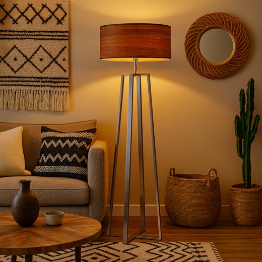 Srebrna lampa stojąca do salonu MOSS ECO - id: 6535 - marki Ciekot Partners Sp. Z O. O. - 186453819 Srebrna lampa stojąca do salonu MOSS ECO ze sklepu Lysne w kategorii Lampy podłogowe - zdjęcie 186453819