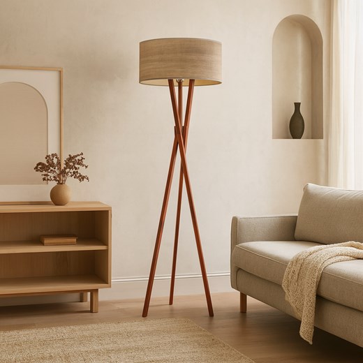 Drewniana lampa stojąca do salonu ELX ECO - id: 9189 - marki Ciekot Partners Sp. Z O. O. - 186453886 Drewniana lampa stojąca do salonu ELX ECO ze sklepu Lysne w kategorii Lampy podłogowe - zdjęcie 186453886