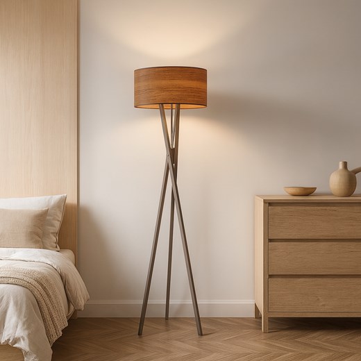 Lampa podłogowa drewniana ELX ECO na trójnogu - id: 9190 - marki Ciekot Partners Sp. Z O. O. - 186453889 Lampa podłogowa drewniana ELX ECO na trójnogu ze sklepu Lysne w kategorii Lampy podłogowe - zdjęcie 186453889