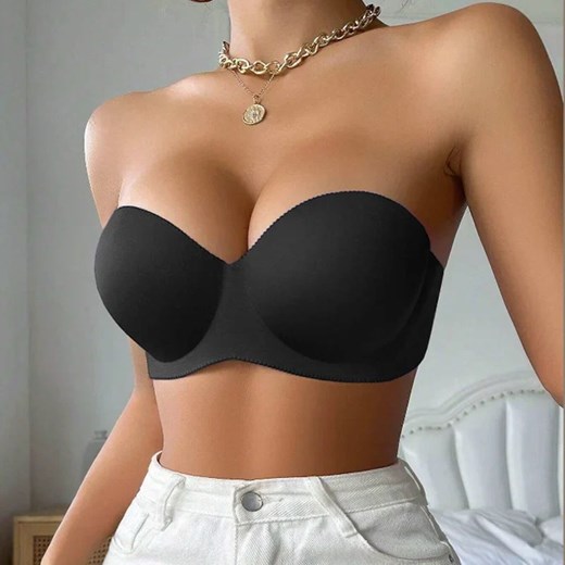 Biustonosz balkonetka bez ramiączek - Czarny 70 ze sklepu Intimica.pl w kategorii Biustonosze - zdjęcie 186454377