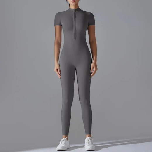 Jednoczęściowy damski strój sportowy - Szary S ze sklepu Intimica.pl w kategorii Kombinezony damskie - zdjęcie 186455318