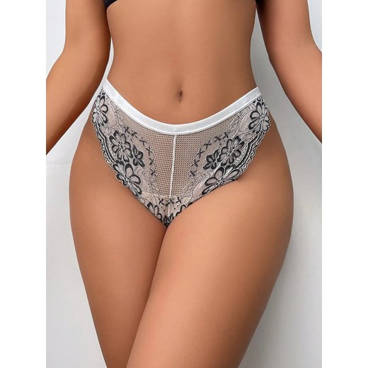 Koronkowe figi z wysokim stanem - Biały S ze sklepu Intimica.pl w kategorii Majtki damskie - zdjęcie 186455527