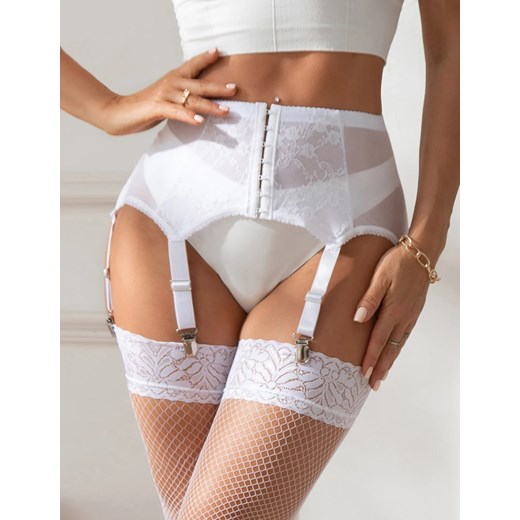 Pas do pończoch z zapięciem z przodu - Biały XS-S ze sklepu Intimica.pl w kategorii Akcesoria do bielizny - zdjęcie 186456148