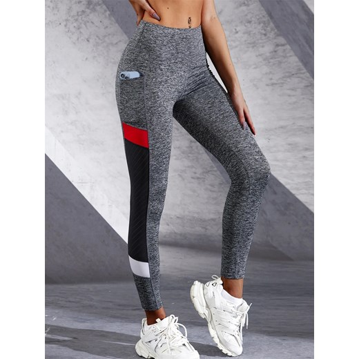 Sportowe legginsy z kieszonką - Szary S ze sklepu Intimica.pl w kategorii Spodnie damskie - zdjęcie 186456509