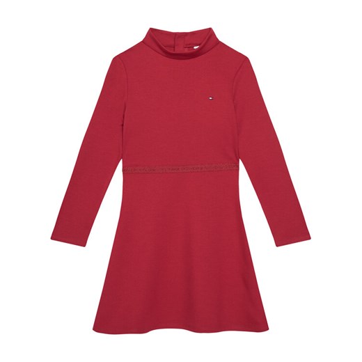 Tommy Hilfiger Sukienka codzienna Essential Skater KG0KG08790 S Czerwony Regular Fit - id: 0000305375278 - marki Tommy Hilfiger - 186457748 Tommy Hilfiger Sukienka codzienna Essential Skater KG0KG08790 S Czerwony Regular Fit ze sklepu MODIVO w kategorii Sukienki dziewczęce - zdjęcie 186457748