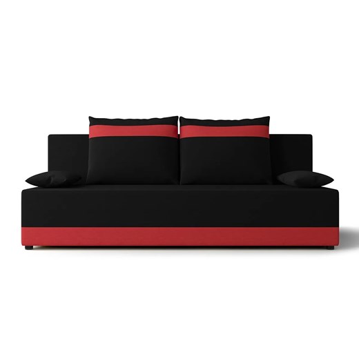 Czarno-czerwona sofa rozkładana z pojemnikiem D7-K62 - id: 53171 - marki Elior - 186458455 Czarno-czerwona sofa rozkładana z pojemnikiem D7-K62 ze sklepu Edinos.pl w kategorii Sofy i kanapy - zdjęcie 186458455