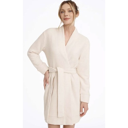 Ciepły szlafrok damski beżowy Macchiato 41172-12X, Kolor beżowy, Rozmiar S, Esotiq S okazja Intymna