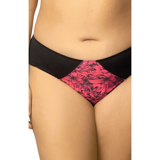 Klasyczne figi damskie Marion, Kolor czarno-malinowy, Rozmiar XL, Wies-MANN ze sklepu Intymna w kategorii Majtki damskie - zdjęcie 186459007