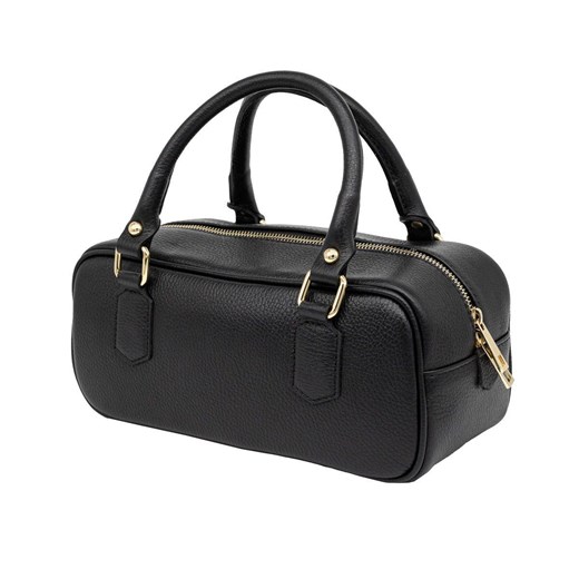 Torebka skórzana Ambra czarna Genuine Leather ze sklepu Rafallo w kategorii Kuferki - zdjęcie 186461059