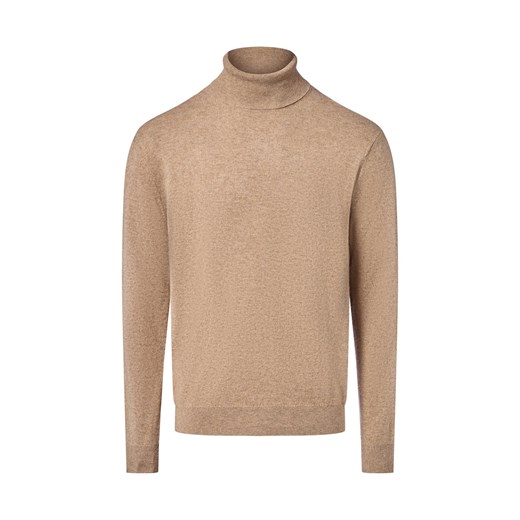 Andrew James Sweter z dodatkiem kaszmiru Mężczyźni Wełna beżowy marmurkowy ze sklepu vangraaf w kategorii Swetry męskie - zdjęcie 186461068