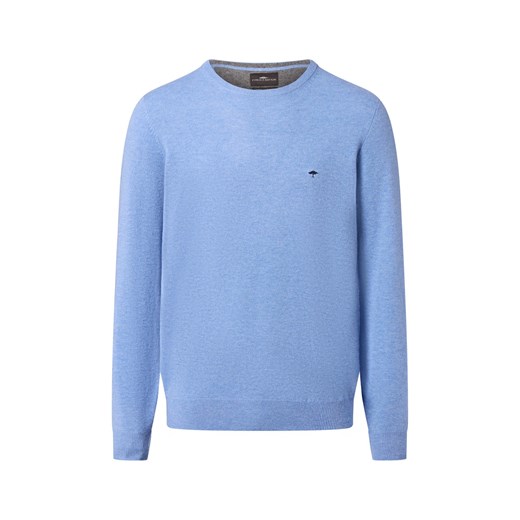 Fynch-Hatton Męski wełniany sweter z zawartością kaszmiru Mężczyźni Wełna jasnoniebieski marmurkowy ze sklepu vangraaf w kategorii Swetry męskie - zdjęcie 186461107