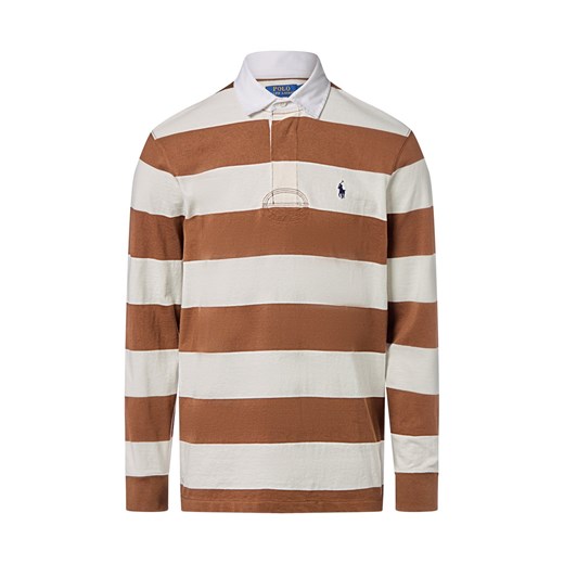 Polo Ralph Lauren Męska koszulka polo Mężczyźni Bawełna brązowy w paski ze sklepu vangraaf w kategorii Swetry męskie - zdjęcie 186461116
