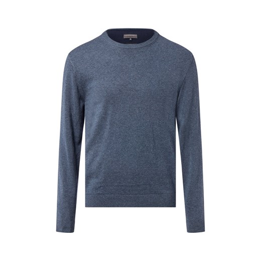 Finshley & Harding Sweter z zawartością kaszmiru Mężczyźni Bawełna indygo marmurkowy ze sklepu vangraaf w kategorii Swetry męskie - zdjęcie 186461127
