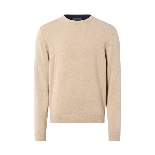 Finshley & Harding Sweter z zawartością kaszmiru Mężczyźni Bawełna kitt marmurkowy ze sklepu vangraaf w kategorii Swetry męskie - zdjęcie 186461129