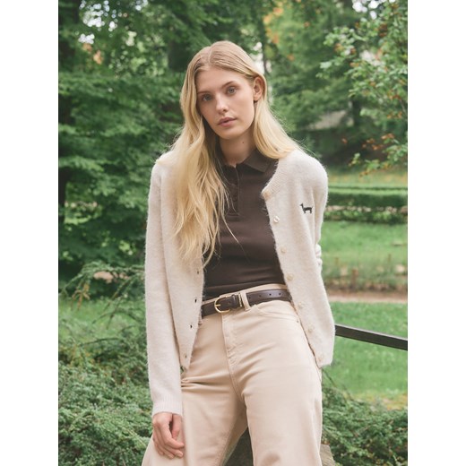 Reserved - Pasek z łączonych materiałów - ciemnobrązowy ze sklepu Reserved w kategorii Paski damskie - zdjęcie 186461195