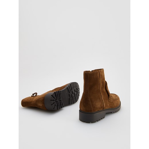 Reserved - Zamszowe botki - beżowy Reserved 39 Reserved