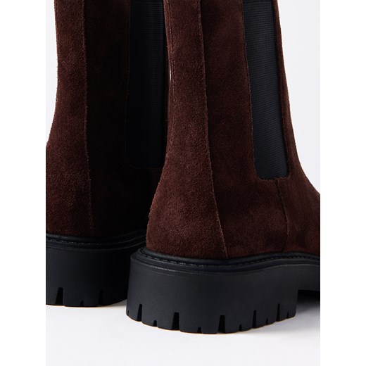 Mohito - Skórzane botki - ciemnobrązowy Mohito 36 Mohito