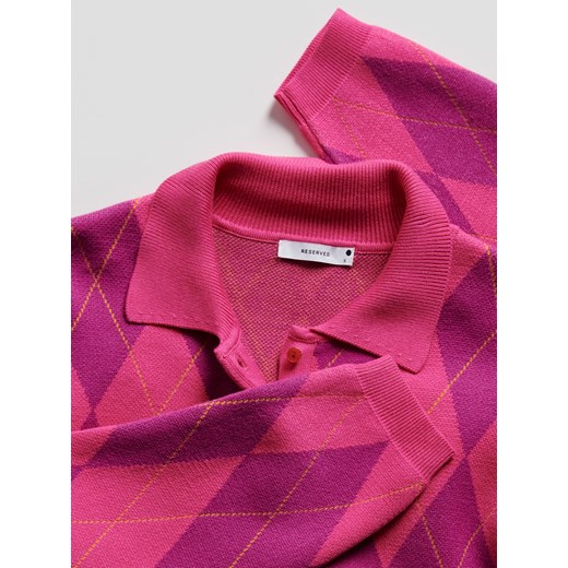 Reserved - Sweter z kołnierzykiem - intensywny róż Reserved M Reserved