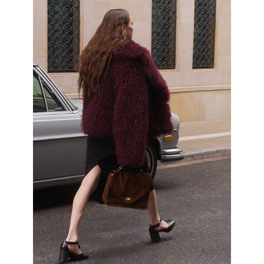 Reserved - Zamszowa torebka z paskiem - brązowy ze sklepu Reserved w kategorii Listonoszki - zdjęcie 186462569