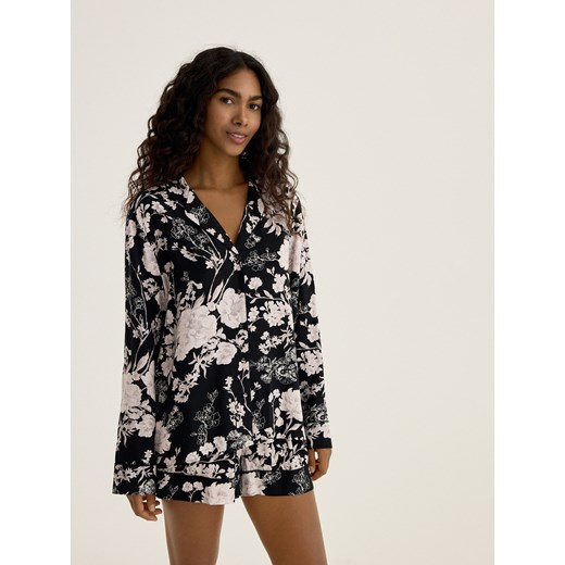 Reserved - Wzorzysta piżama dwuczęściowa - czarny ze sklepu Reserved w kategorii Piżamy damskie - zdjęcie 186462895