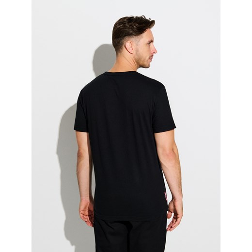 Sinsay - Bawełniana koszulka z nadrukiem - czarny Sinsay S Sinsay