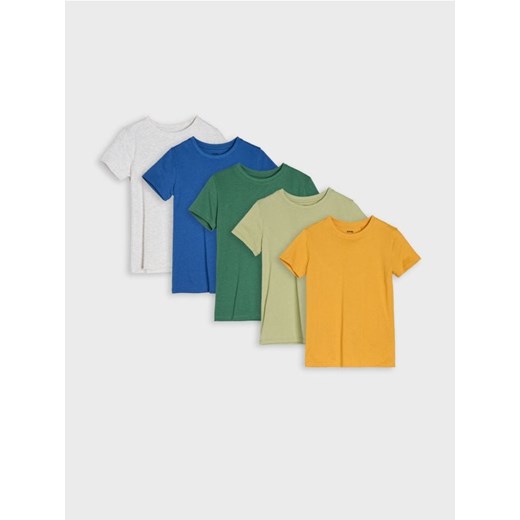 Sinsay - Bawełniana koszulka 5 pack - szary ze sklepu Sinsay w kategorii T-shirty chłopięce - zdjęcie 186464046